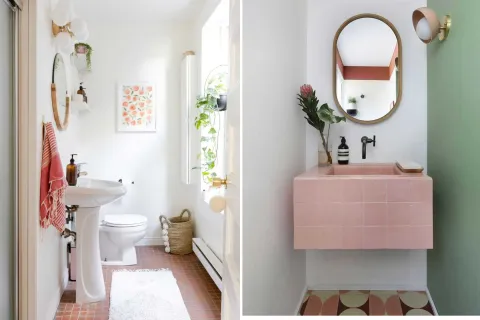6 baños pequeños ideales para aprovechar el espacio Acomodar estratégicamente cada mueble dentro del baño es fundamental para ahorrar espacios