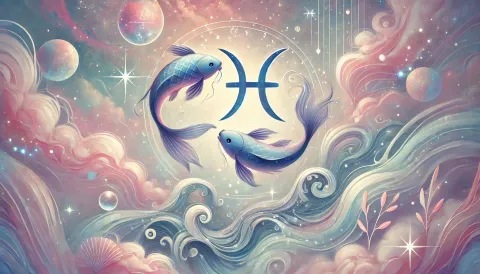 PISCIS: así es la personalidad y las características de este signo del zodíaco El símbolo de Piscis, rodeado de peces y agua.