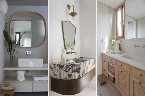 Baños chicos: 6 maneras de ponerles onda y ganar espacio sin gastar de más Bachas, mesada, espejos y espacio para guardado se conjugan con pequeños detalles que armonizan el baño de acuerdo a diferentes estilos.