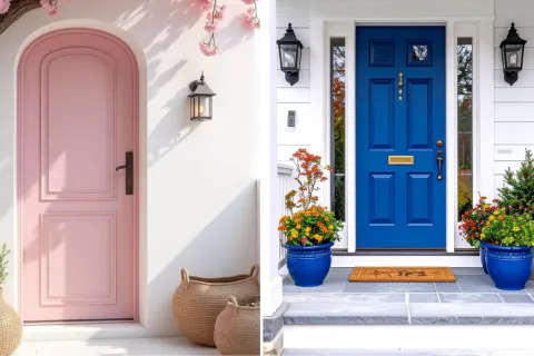 Adiós a las puertas blancas: esta es la nueva tendencia para 2026 Dos puertas de colores