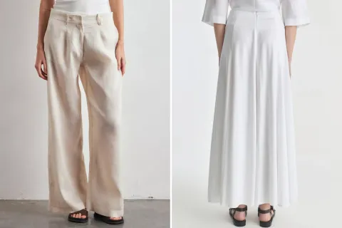 Pantalones sastreros de lino y polleras para salir con la frescura de siempre Pantalones sastreros de lino y polleras para salir con la frescura de siempre.