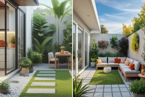 Mini patios con césped sintético: cómo lograr un rincón verde para disfrutar todo el año Mini patios con césped sintético: cómo lograr un rincón verde para disfrutar todo el año.