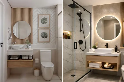 Baños de 3 m²: 5 ideas simples para que se vean más grandes Baños de 3 m²: 5 ideas simples para que se vean más grandes.