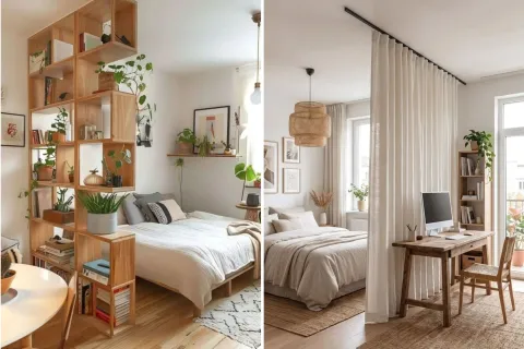 Dormitorios en monoambiente: 7 ideas simples para armar el espacio sin perder amplitud Ideas deco para dormitorios en monoambientes