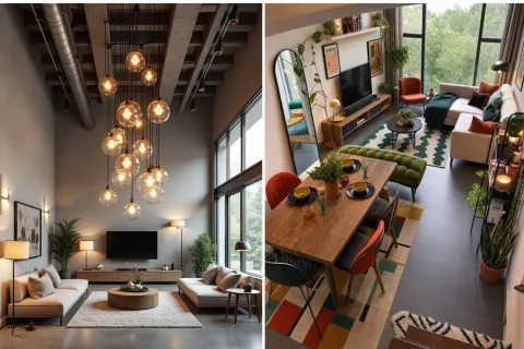 Living y comedor en un monoambiente: cómo separarlos visualmente sin paredes Foto de living.