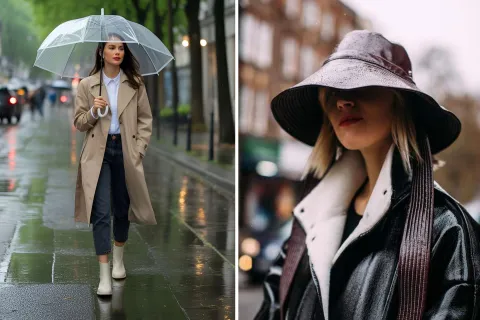 Invierno en Buenos Aires: looks de lluvia para estar canchera y abrigada Dos looks de lluvia que son tendencia