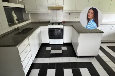 Alacenas con cortinas: el bajomesada que eligió Zaira Nara para su cocina de estilo mediterráneo cocina zaira nara