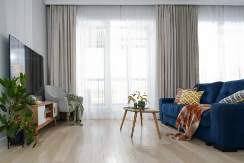 Cómo elegir cortinas para el invierno: grosor, materiales y colores que aíslan y decoran al mismo tiempo Foto de living.