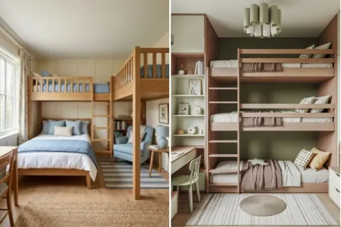 Dormitorios con tres camas: ideas prácticas y con onda para optimizar el espacio Ideas para ubicar 3 camas en un cuarto infantil