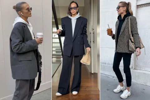 Blazer oversize sobre buzo: el look office casual que reemplazó al saco clásico Blazer oversize sobre buzo: el look office casual que reemplazó al saco clásico
