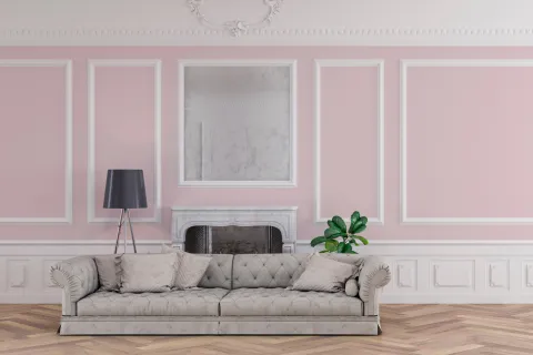 Cómo renovar una pared sin pintar: papel mural, molduras y espejos como alternativas Foto de living.