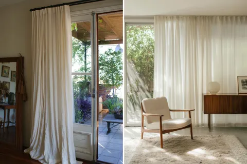 Cortinas de lino: la nueva tendencia para enfrentar el aumento de temperatura Foto de cortinas de lino.