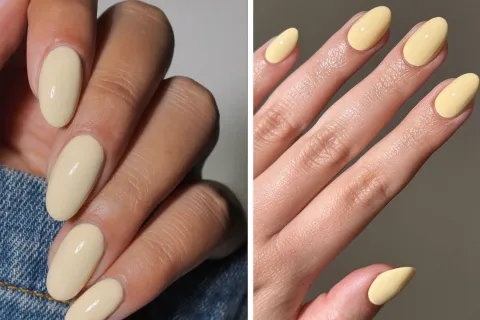Uñas claras: ni nude ni blanco, este es el color elegante perfecto para todos los días Dos opciones de amarillo pastel