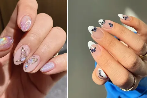 Butterfly nails: 5 diseños de uñas con mariposas que son tendencia esta primavera Dos propuestas con manicura de mariposas
