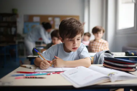 nene estudia y hace deberes