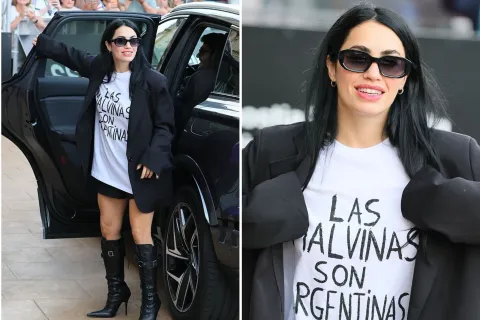 Lali se presentó en San Sebastián con la remera de "Las Malvinas son Argentinas" Lali con remera de malvinas