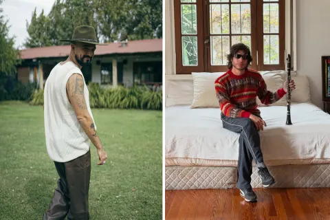 Abel Pintos en el jardín y Luis Ortega en su cuarto