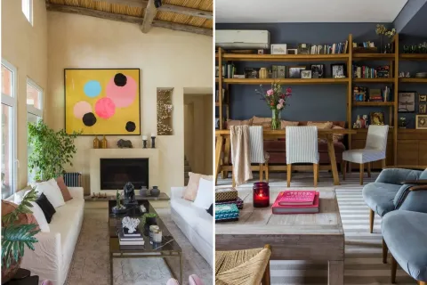 Livings con personalidad: 3 casas que combinan color, arte y libros para que te inspires living deco
