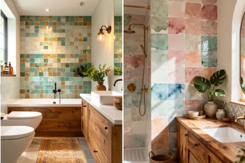 Adiós a los baños blancos: estos son los azulejos que se vienen para 2027 azulejos de colores en baños