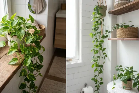 PLANTAS COLGANTES EN EL BAÑO