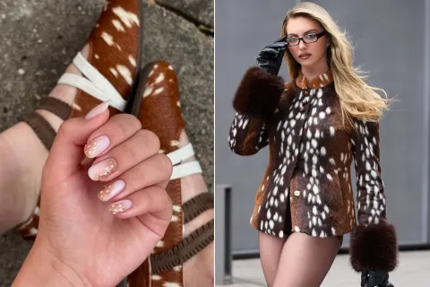 Bambi nails: el estampado que pasó de la ropa a las uñas y es más fácil de hacer de lo que parece