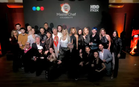 Damián Betular en el lanzamiento de Masterchef Celebrity: "Todos cocinan muy mal". Grupo de famosos argentinos en el lanzamiento del programa masterchef celebrity