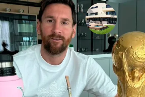 Lionel Messi tomando mate