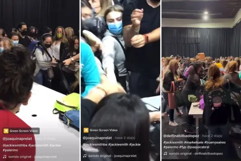 Descontrol en el outlet: una conocida marca de carteras hizo liquidación y los impactantes videos se viralizaron en redes Captura del video publicado por: Instagram @vivalamodablog