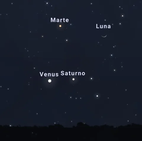 Saturno, Venus y Marte rodearán la Luna al amanecer Qué vemos en el cielo esta noche