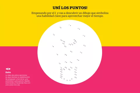 Ejercicio: uniendo los puntos, uno a la vez Hacer FOCO, la clave para lograr desempeñar tus tareas en tiempo y forma.