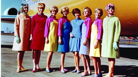 Moda en las alturas: un repaso por los mejores uniformes de azafatas Braniff International Airways, por Pucci (1965)