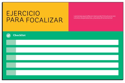 Ejercicio: checklist de prioridades Urgentes e importantes, check.