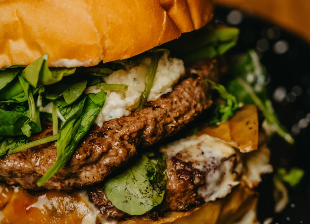 Receta de hamburguesa con queso azul
