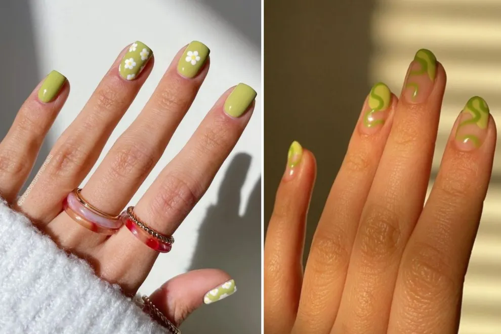 Las uñas color pistacho son tendencia