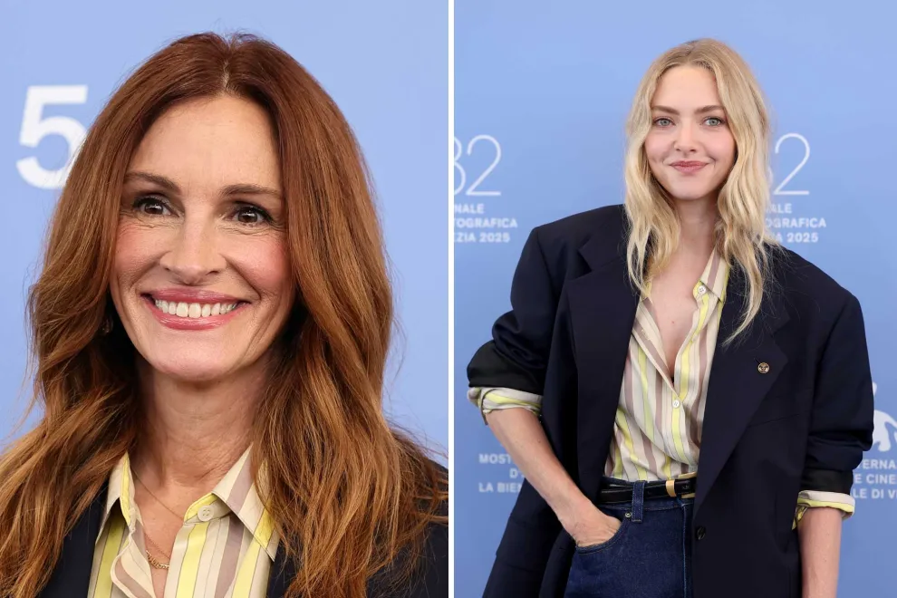 Julia Roberts y Amanda Seyfried dijeron presente en el Festival de cine de Venecia con el mismo look