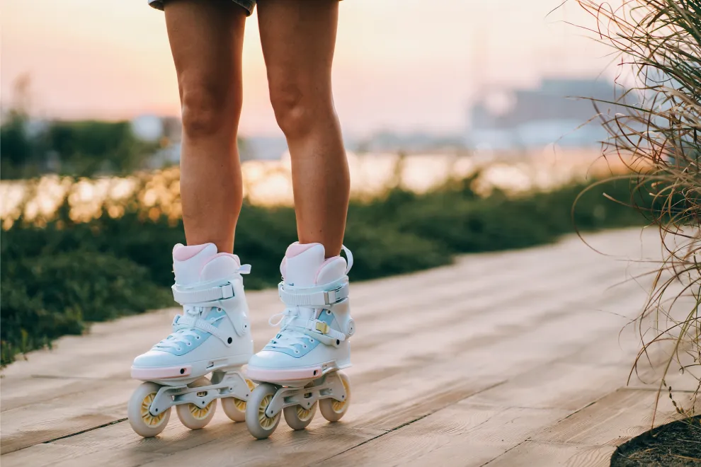 Foto de mujer patinando.