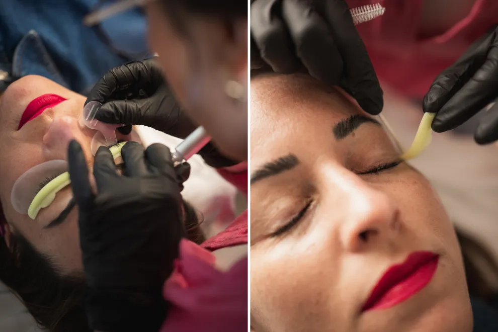 Foto de laminado y lifting de pestañas.