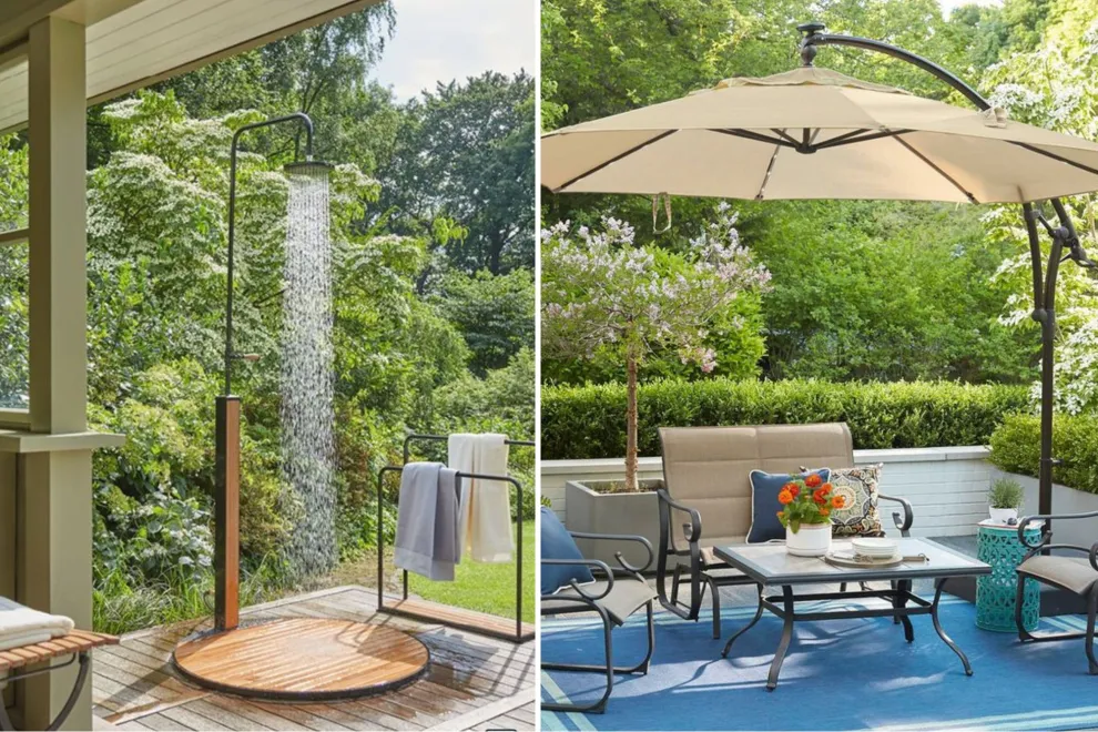 Patios con duchas y otras ideas simples para convertir tu espacio en un oasis