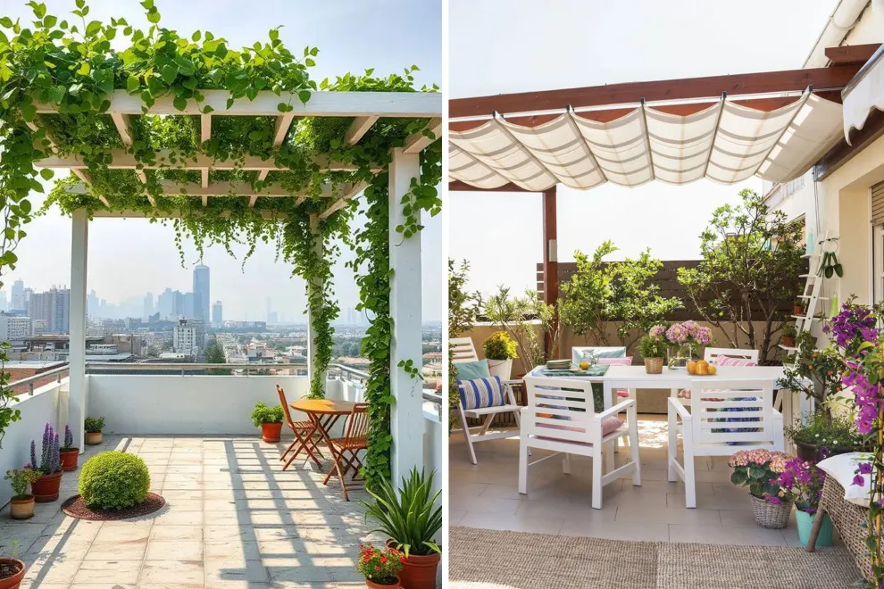 Si tu balcón recibe mucho sol, existen distintas alternativas para generar sombra.