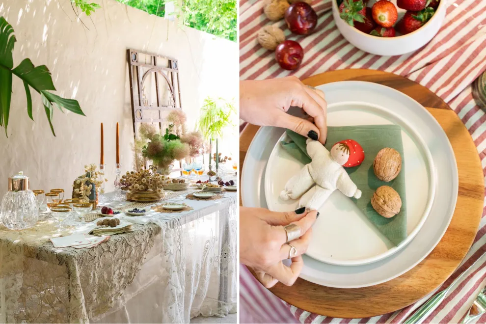 3 mesas de Navidad con objetos reciclados y vintage para inspirarte este año