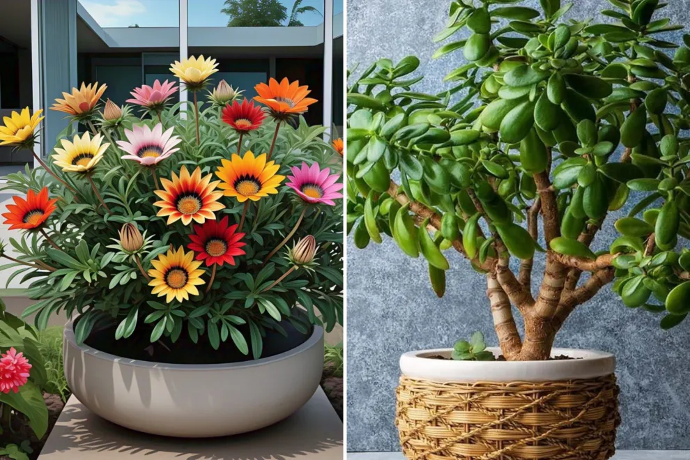 Foto de Gazanias y Árbol de jade: plantas que sobreviven al sol directo.
