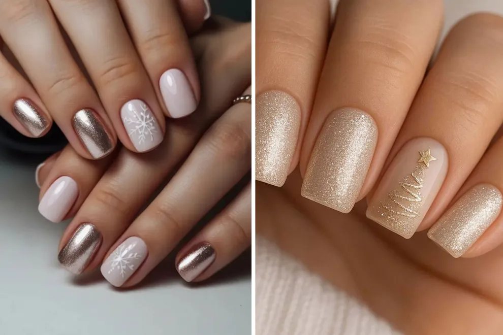 Con detalles de glitter y diseño bien festivos, ideas para estas fiestas