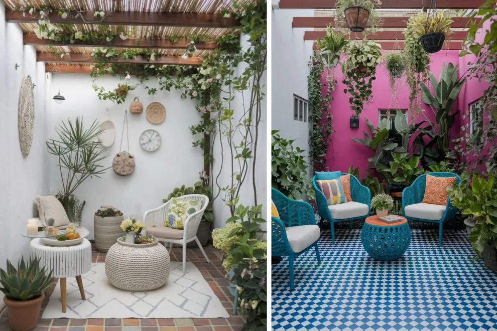 En patios chicos, menos es más.