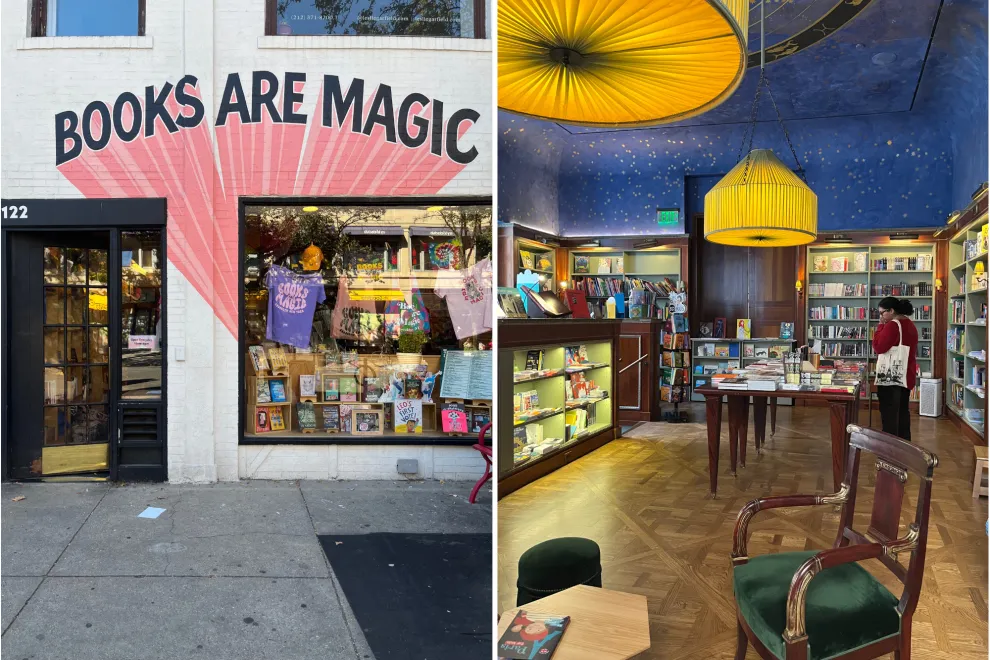 Dos fachadas de librerías de Nueva York